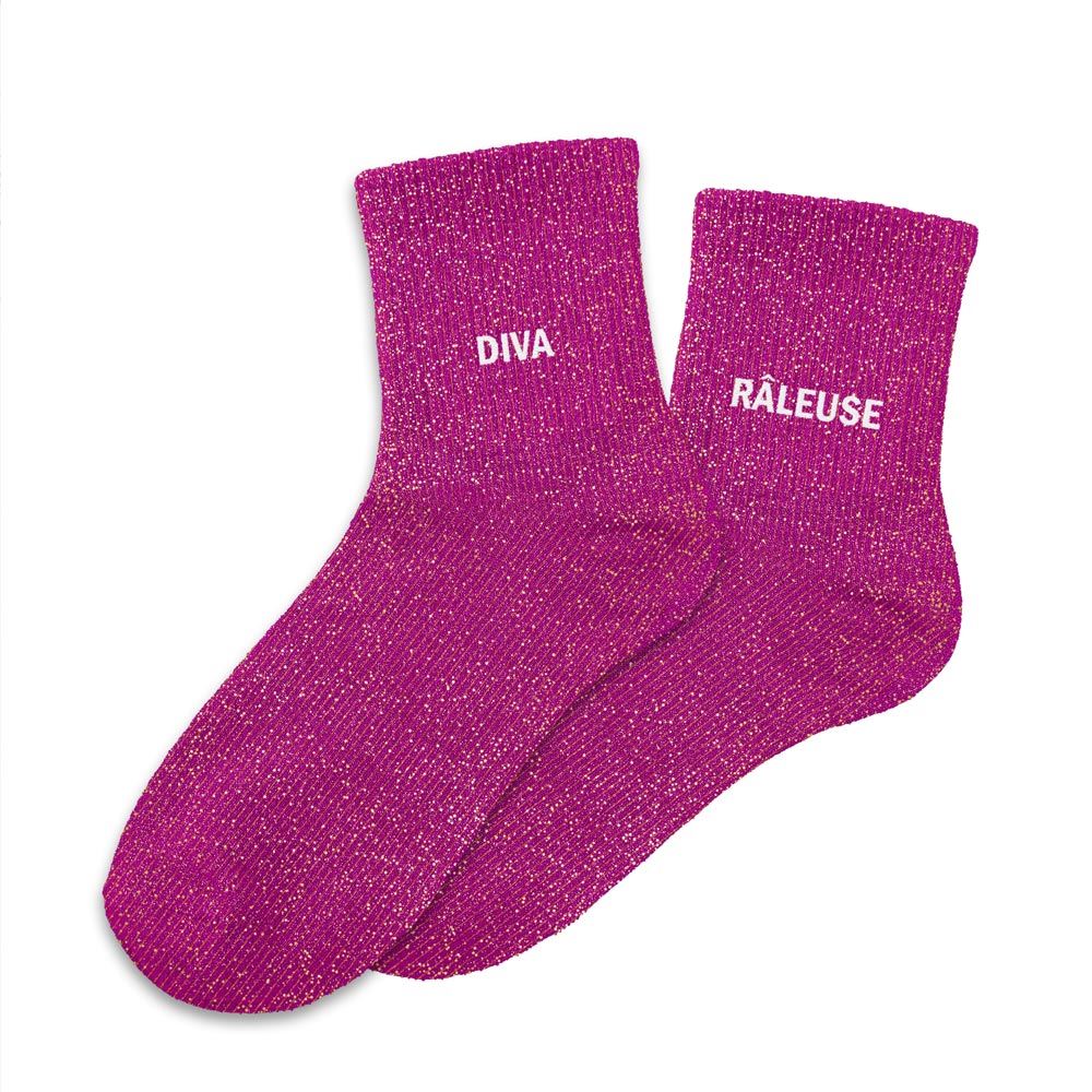 ✨Chaussettes paillettes duo diva râleuse