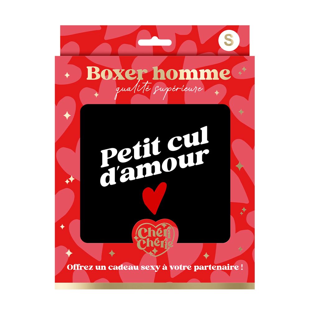 Boxer saint valentin noir Taille S