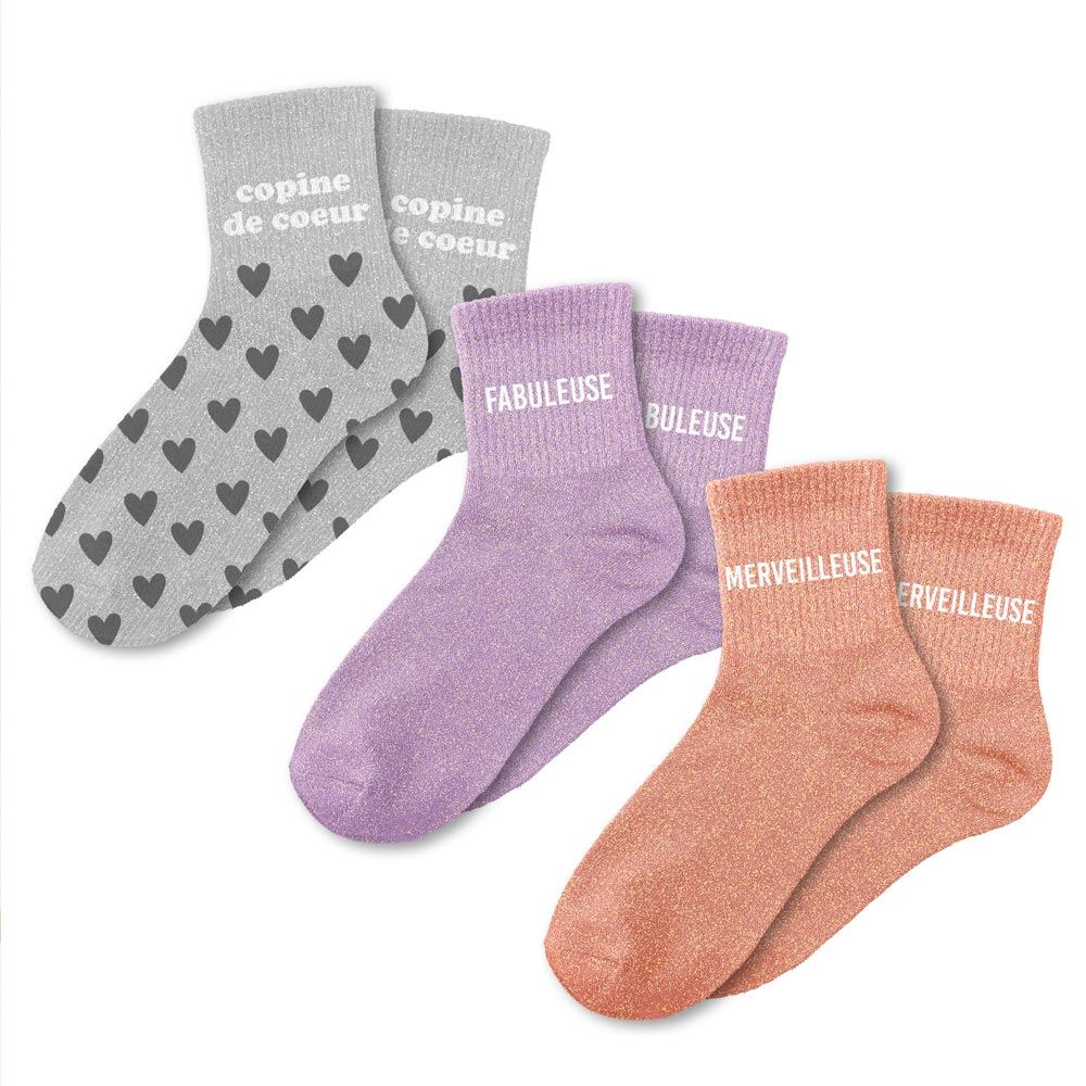 đź’–Coffret trio chaussettes paillettes copine de CĹ’ur