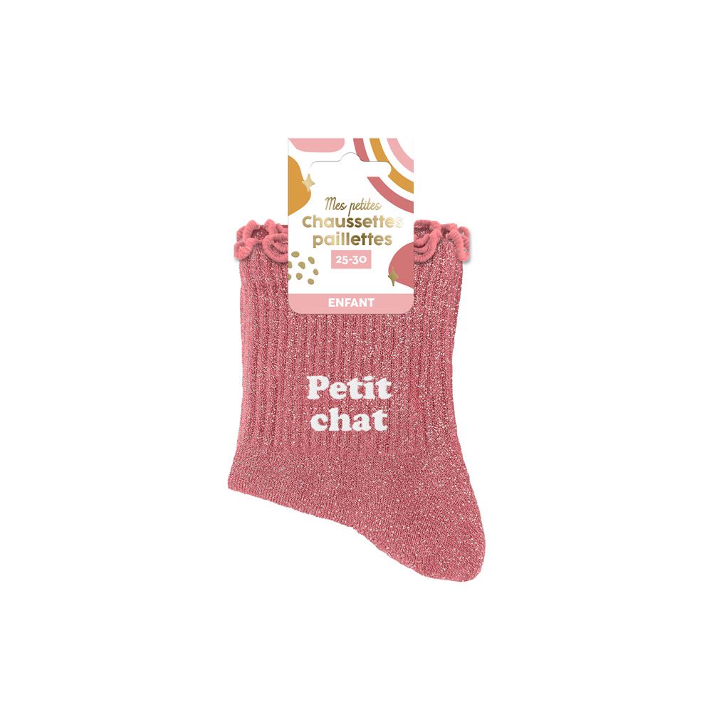 ✨Chaussettes paillettes enfant petit chat 3-6ans fille