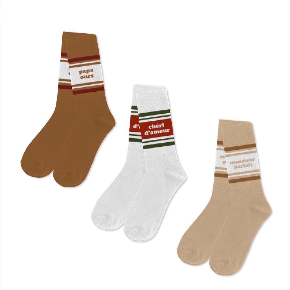 Coffret trio chaussettes papa ours