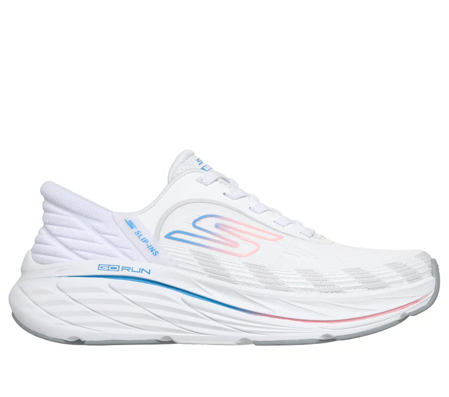 Skechers Slip-ins Max Cushioning Elite 3 Lenara blanche, vue de face en situation