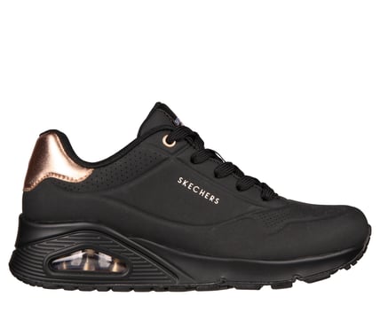 Skechers Uno Golden Air noire, vue de face en situation