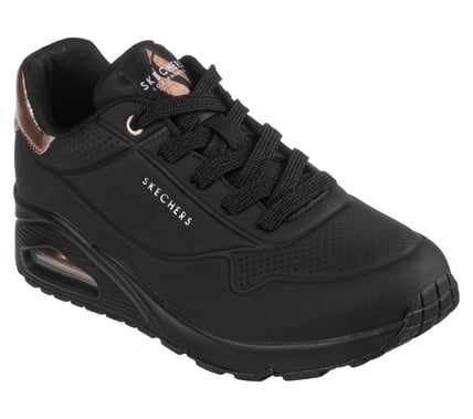 Skechers Uno Golden Air noire, vue de profil