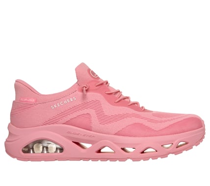 Skechers Slip-ins UNO Glide-Step Air Gliders rose, vue de face en situation