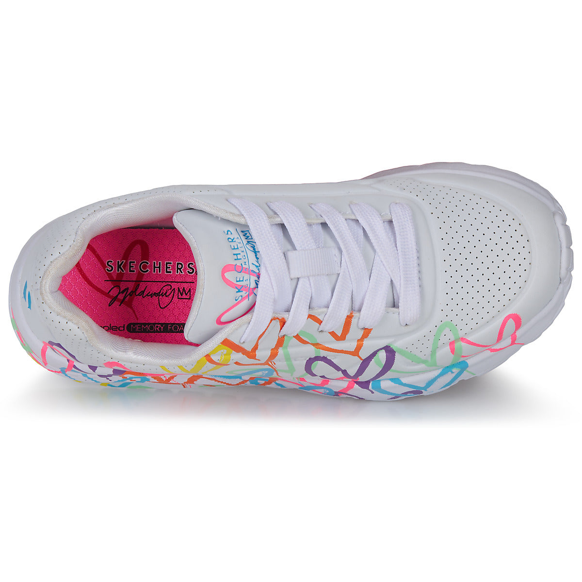 Skechers JGoldcrown UNO Lite Spread the Love, vue de dessus