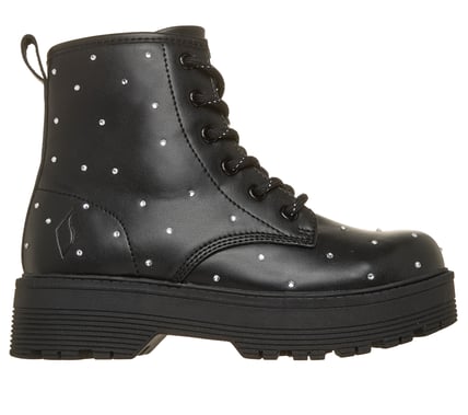 Botte Skechers Gravlen HI Jewels Strut noire, vue d'ensemble style militaire
