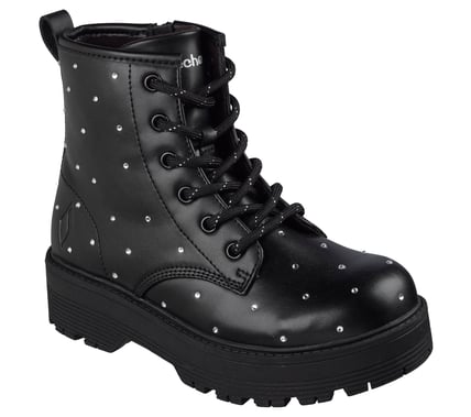 Botte Skechers Gravlen HI Jewels Strut noire, vue de profil avec strass
