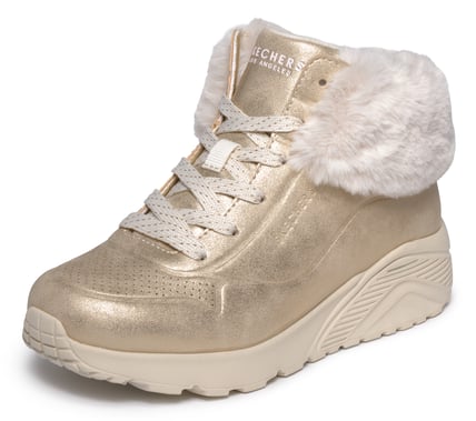 Skechers UNO Lite Cute Fur You Gold, vue du côté gauche
