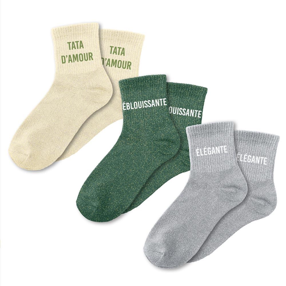 COFFRET TRIO CHAUSSETTES PAILLETTES TATA DAMOUR