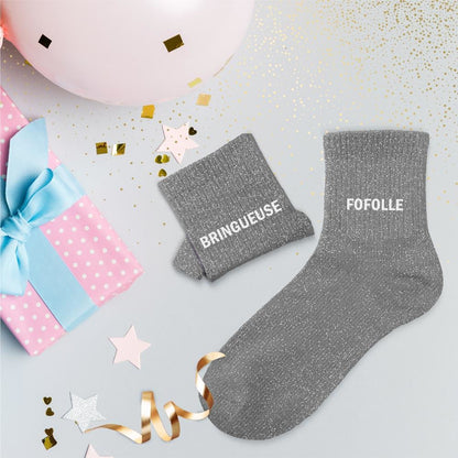 Chaussettes paillettes duo bringueuse fofolle