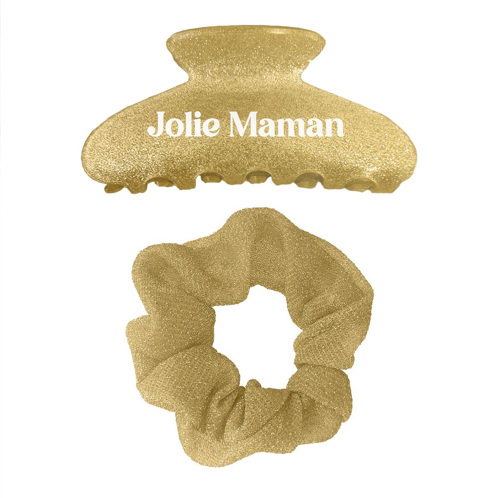 Pince cheveux et chouchou a paillettes maman