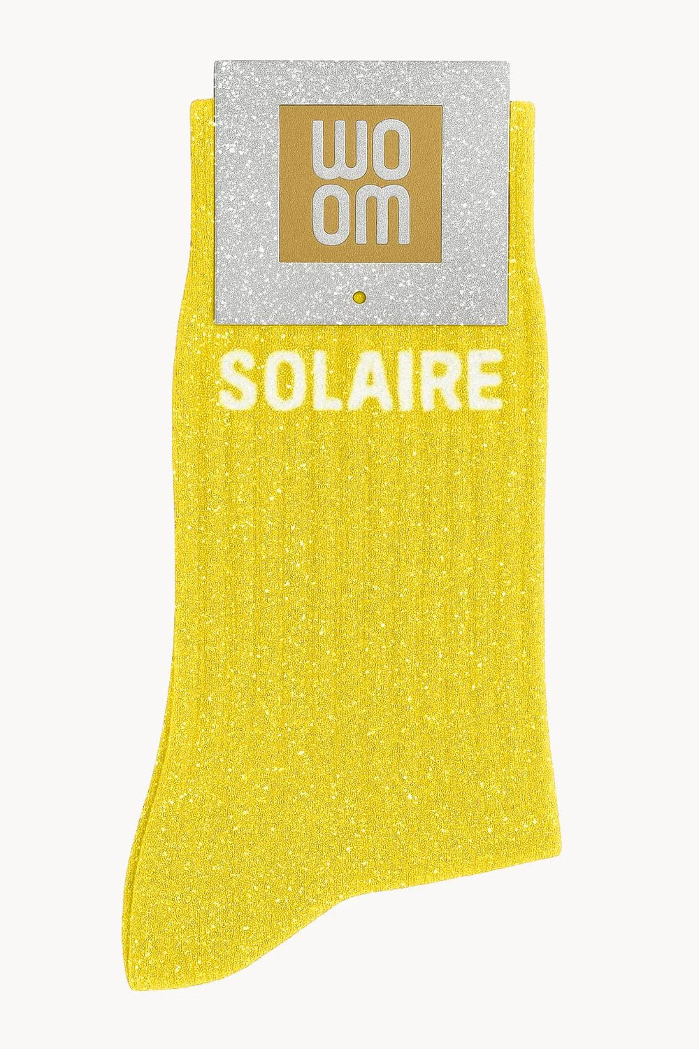 Chaussettes à Paillettes à Message "Solaire" - Jaune
