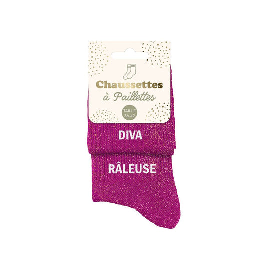 ✨Chaussettes paillettes duo diva râleuse