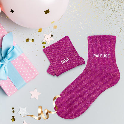 ✨Chaussettes paillettes duo diva râleuse