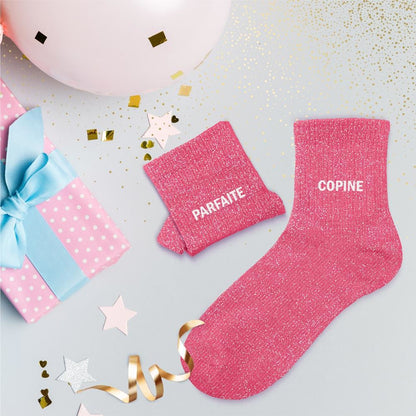 Chaussettes paillettes duo parfaite copine