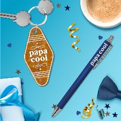 Duo porte cles motel et stylo papa cool