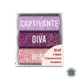 Trio chaussettes à paillettes DIVA
