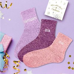 Trio chaussettes à paillettes DIVA