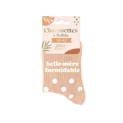Chaussettes paillettes belle mère formidable