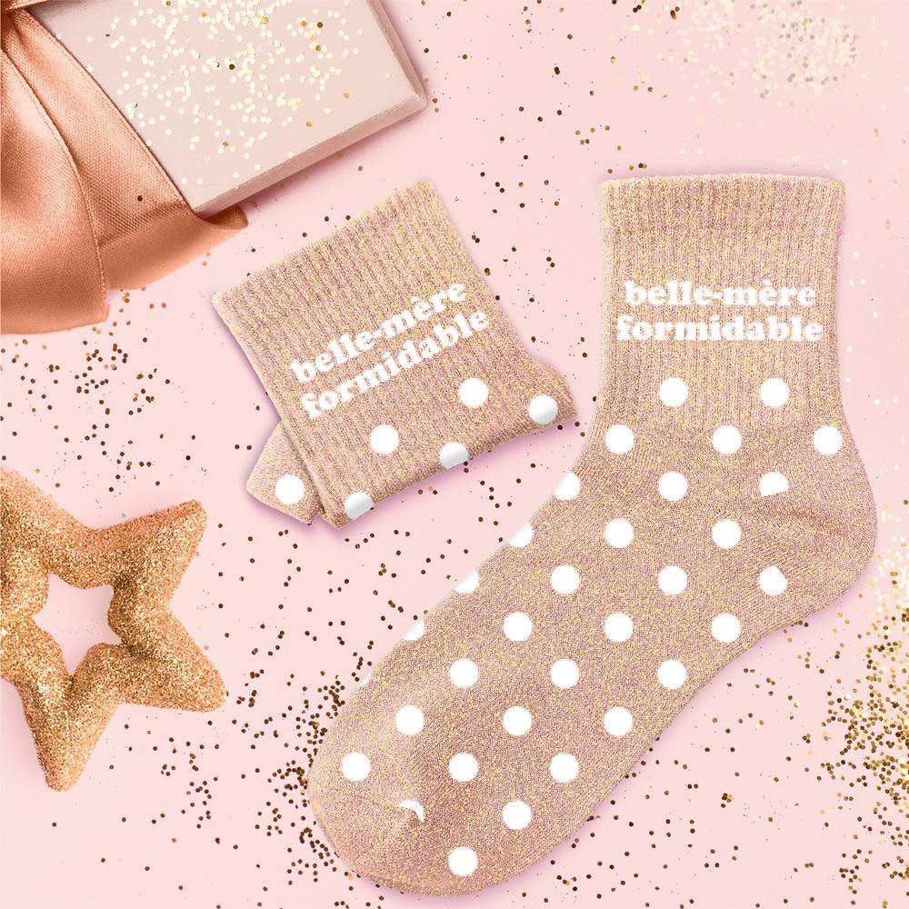Chaussettes paillettes belle mère formidable