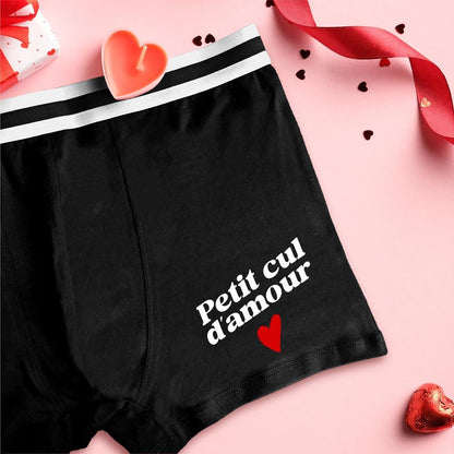 Boxer saint valentin noir Taille S