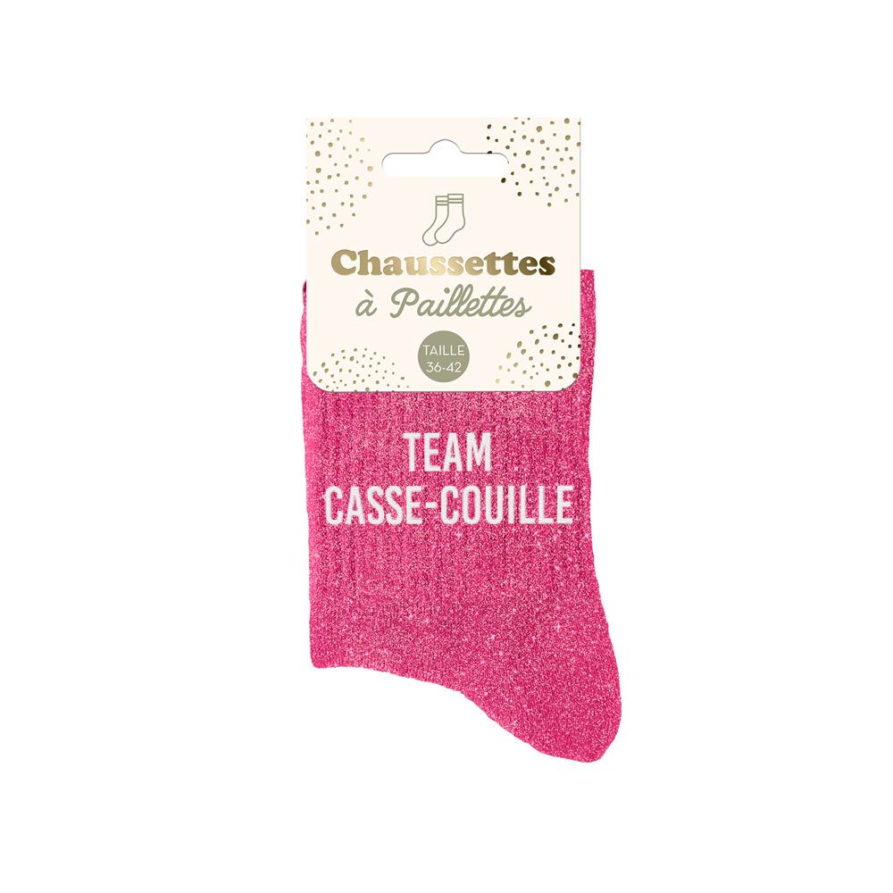 Chaussettes paillettes team casse-couille