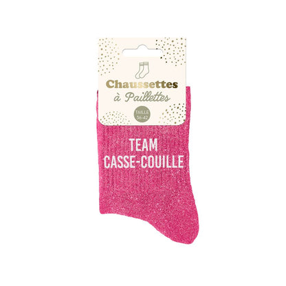 Chaussettes paillettes team casse-couille