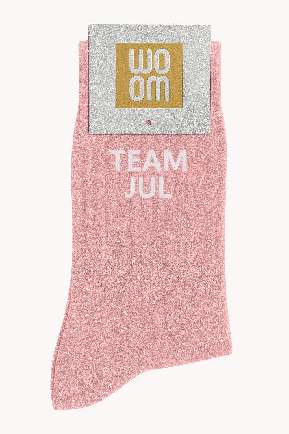 Chaussettes à Paillettes à Message "Team Jul " - Rose