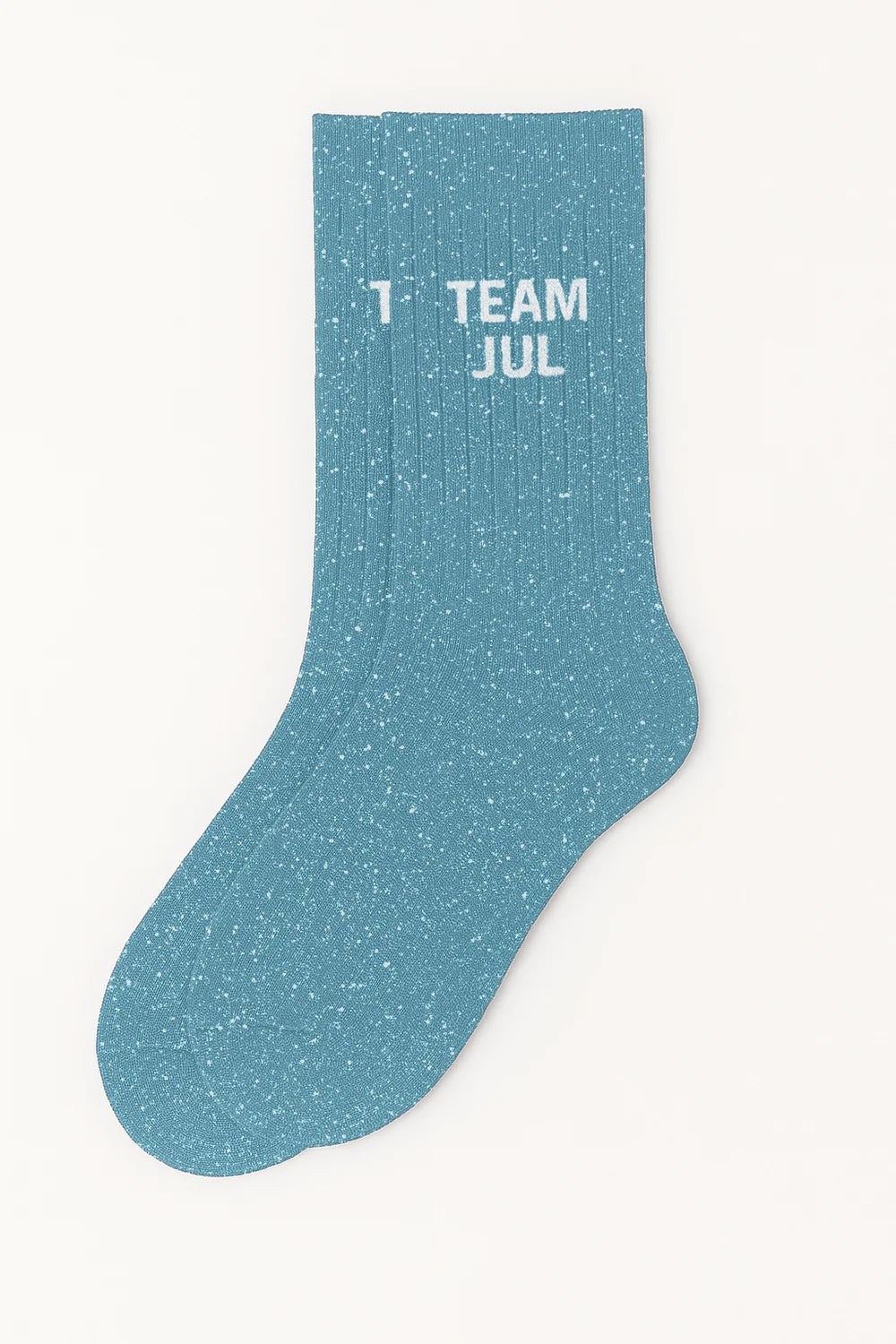 Chaussettes à Paillettes à Message "Team Jul " - Turquoise