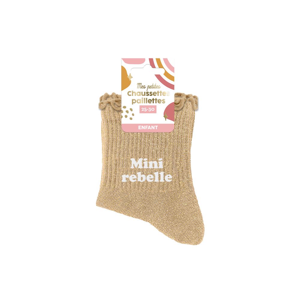 Chaussettes paillettes enfant mini rebelle 3-6ans fille