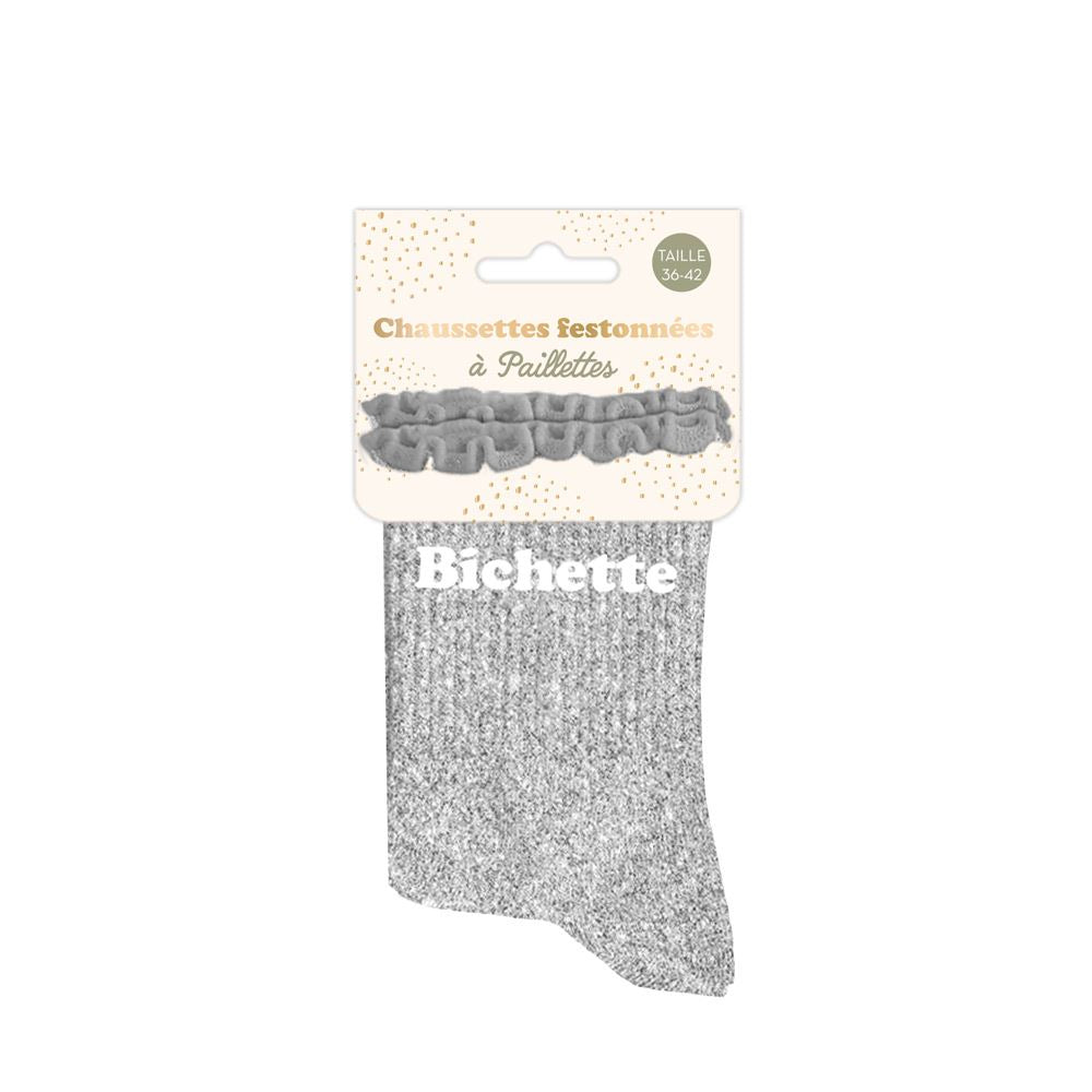 Chaussettes feston paillettes bichette