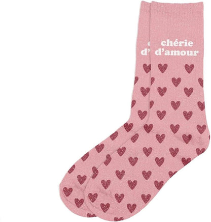 Chaussettes paillettes chérie d'amour