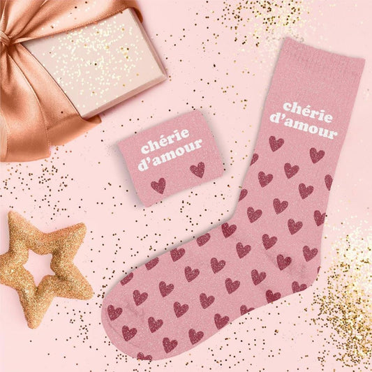 Chaussettes paillettes chérie d'amour