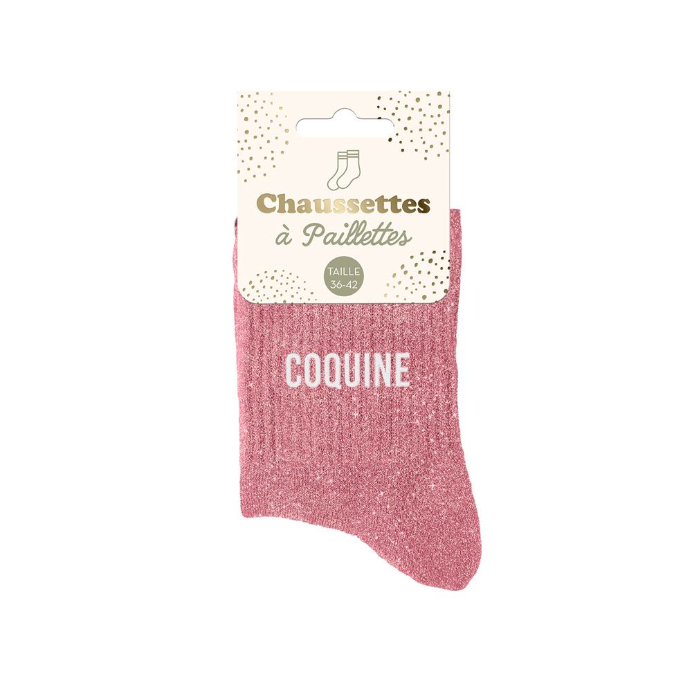 Chaussettes paillettes coquine