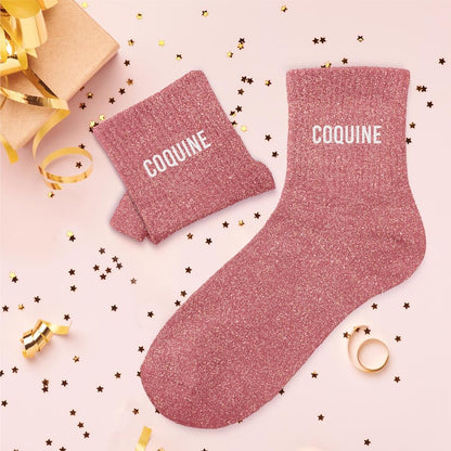 Chaussettes paillettes coquine