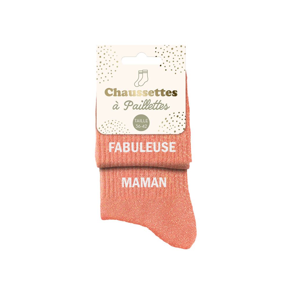 Chaussettes paillettes duo fabuleuse maman