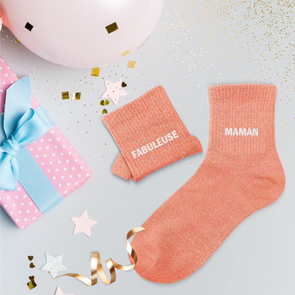 Chaussettes paillettes duo fabuleuse maman