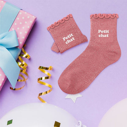 ✨Chaussettes paillettes enfant petit chat 3-6ans fille