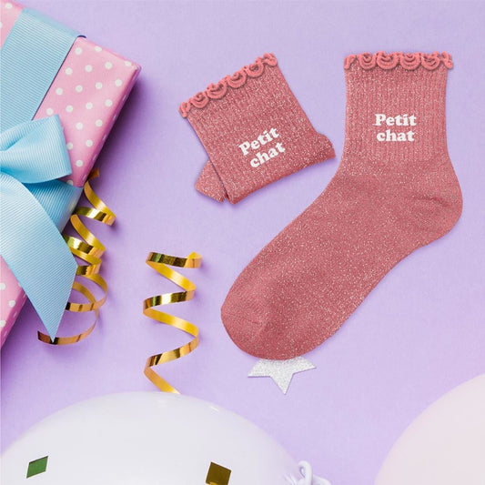 ✨Chaussettes paillettes enfant petit chat 3-6ans fille