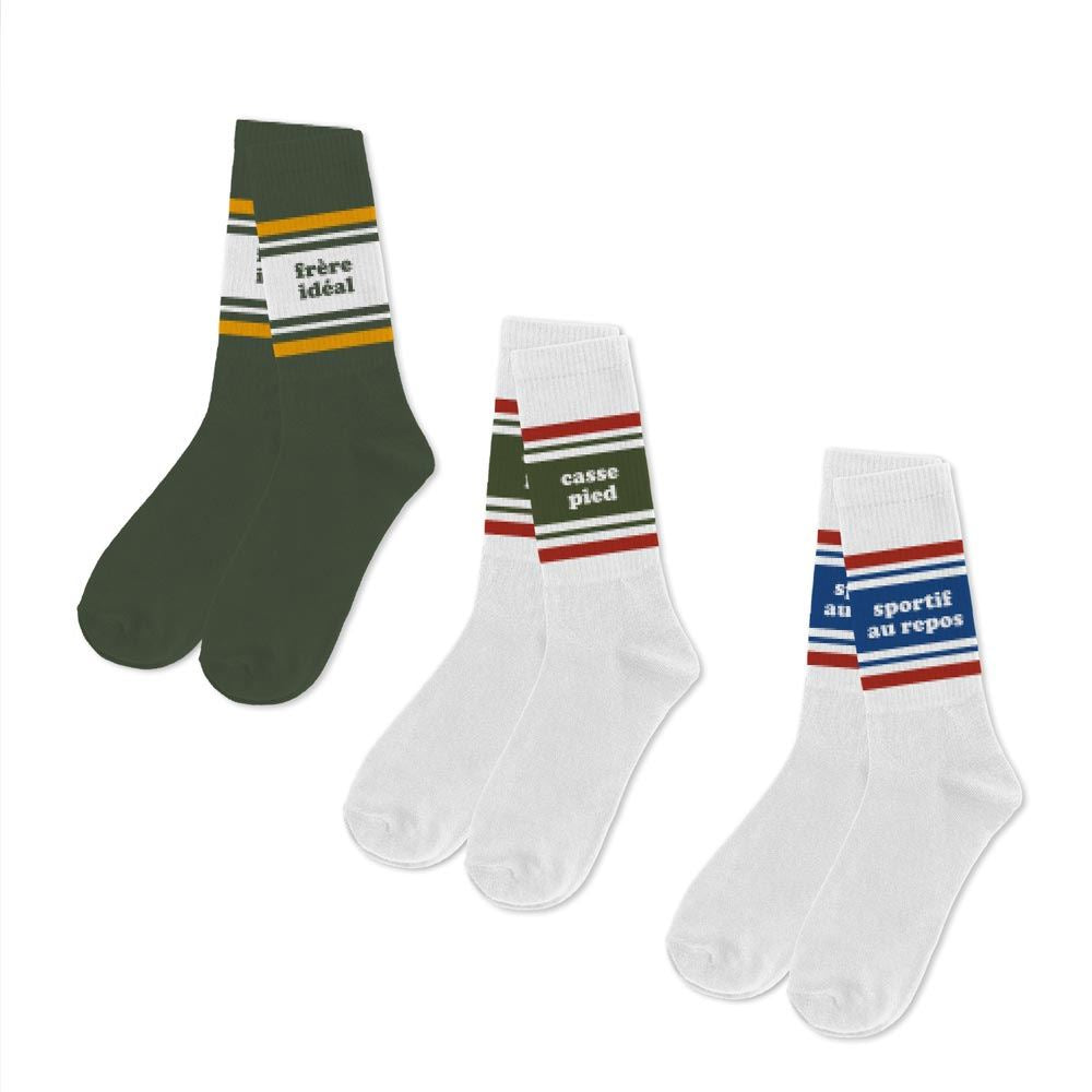 Coffret trio chaussettes frère idéal